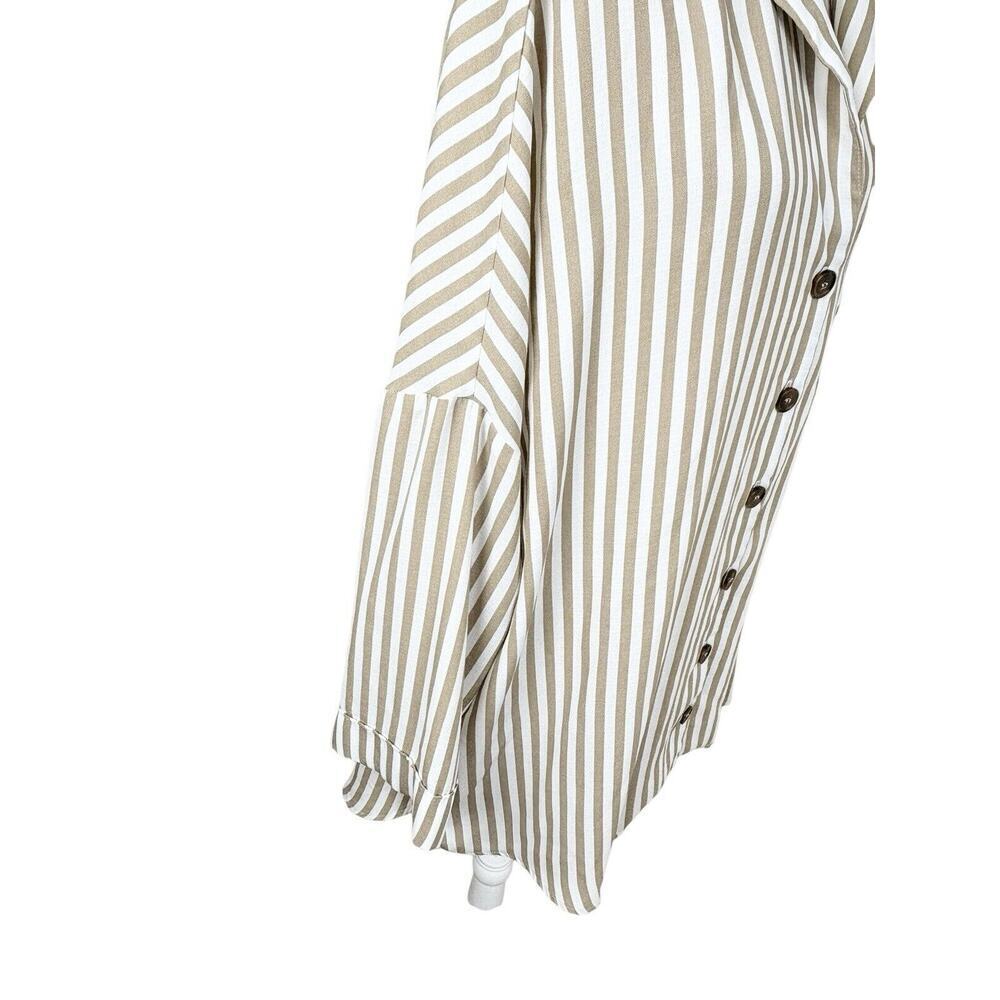 Show Me Your Mumu Tunic Womens Size Large Beige Loralie Button Down Striped New‎ - Picture 4 of 13